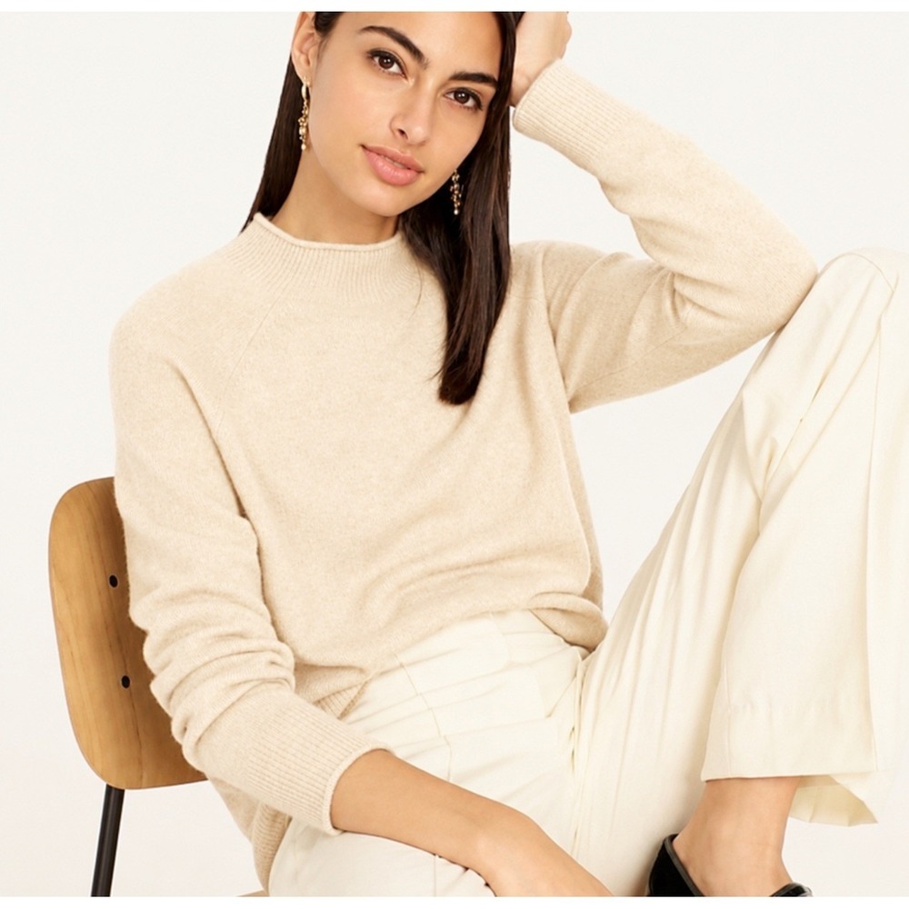 J.Crew | Rollneck Sweater XL Beige Supersoft Alpaca Merino Wool BD613